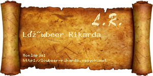 Löwbeer Rikarda névjegykártya