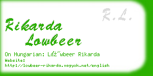 rikarda lowbeer business card
